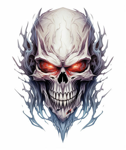 Tattooed skull isolated free vector