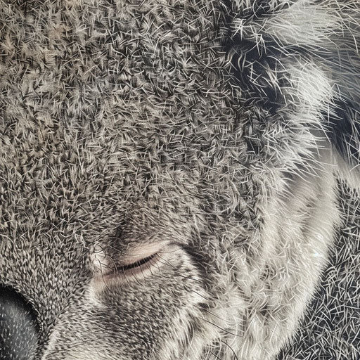 Close-up of a koala's intricate fur pattern