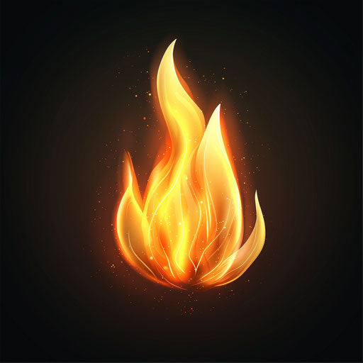 Flat silver background under realistic flame clipart
