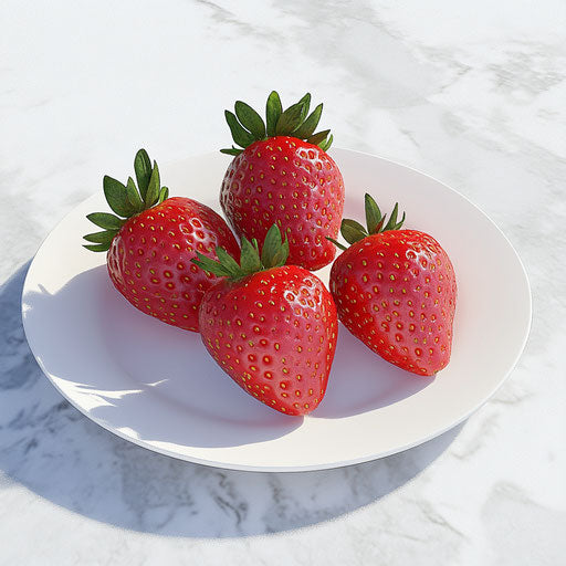 Photo realistic clipart of strawberries, high resolution, isolated