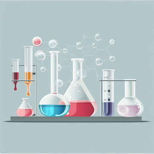 Chemistry clipart with flat random background and subtle shading