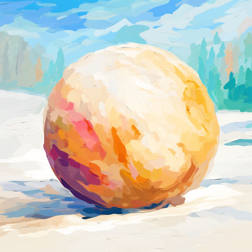 Snowball clipart in the style of Impressionistic Art
