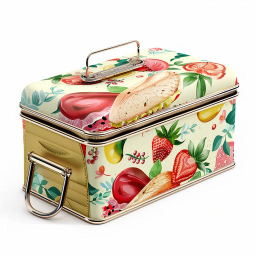 Realistic lunch box illustration on white background