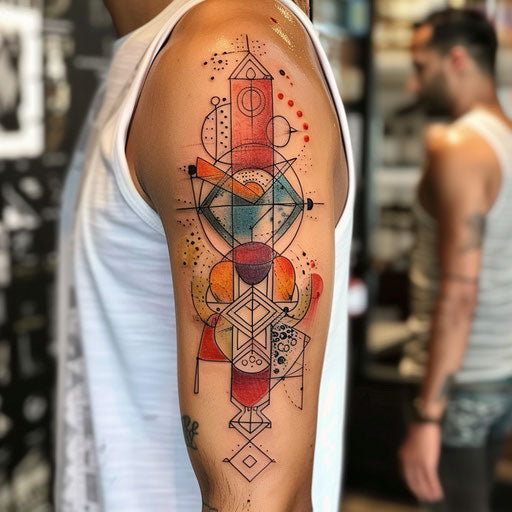 Geometric tattoo inspired by sacred geometry