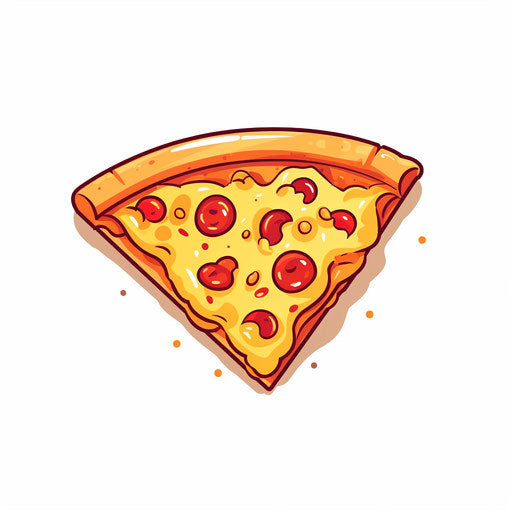 Minimalist style pizza slice illustration on white background