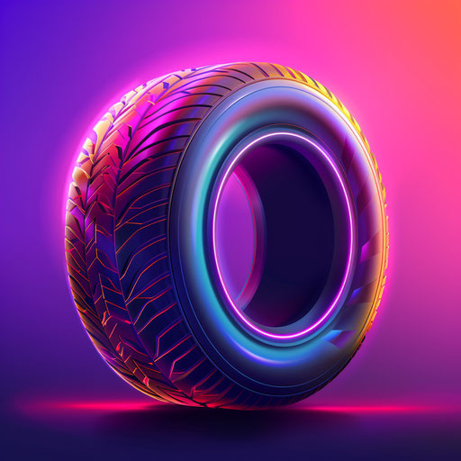 Tire clipart with random background in photo realistic style