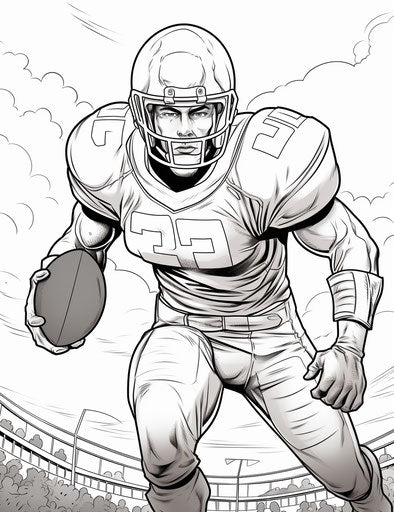 Football players coloring in comic art style