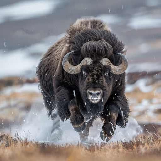 Wild musk ox with dynamic movement a la Will Burrard-Lucas