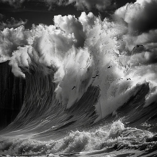 White Cliffs of Dover in high-contrast black and white