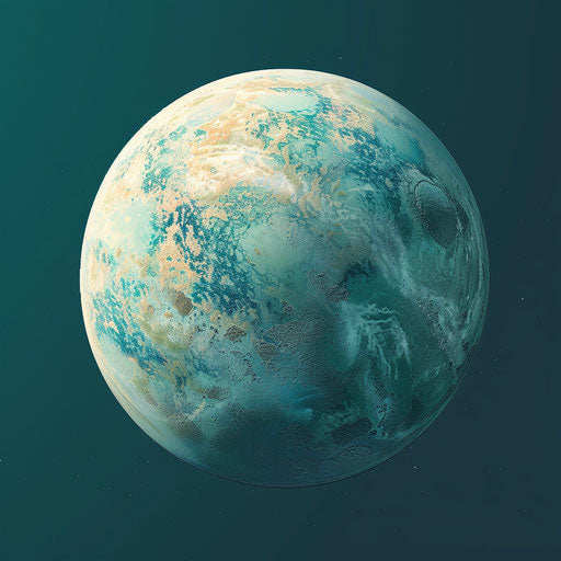 Planet clipart in realistic style on random flat background