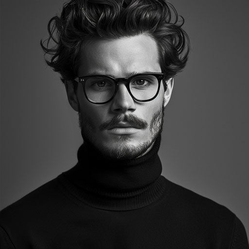 Businessman in timeless black turtleneck