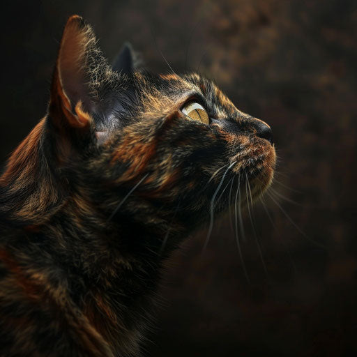 Tortoise cat sideview