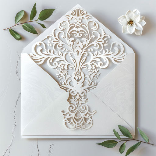 Realistic invitation clipart on white flat background