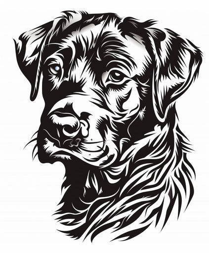 Cute Labrador retriever face tattoo design vector