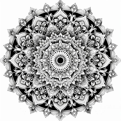 Intricate mandala design with circular patterns
