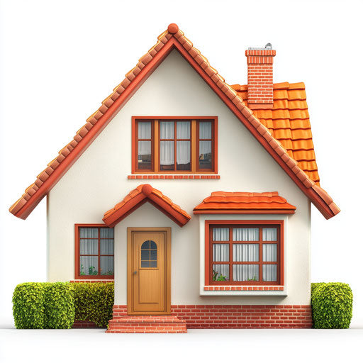 Realistic Home Icon clipart, high resolution, isolated