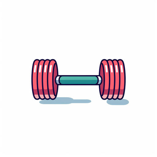 Dumbbell in Minimalist style, on white background