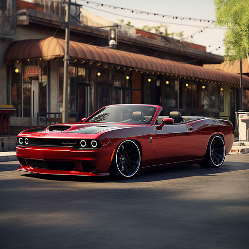 Dodge Charger Hellcat convertible with the top down