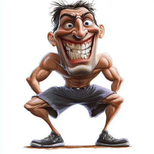 Humorous caricature of body clipart