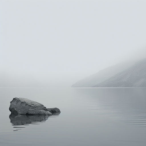 Realistic lake clipart on slate grey background