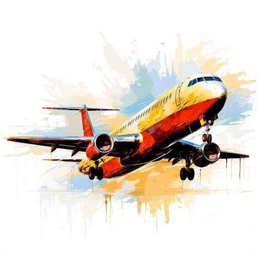 Jet illustration in the style of Impressionistic Art