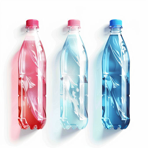 Realistic plastic bottle clipart on white background
