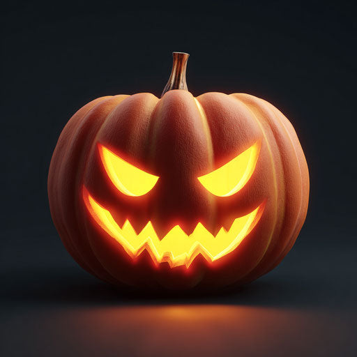 Glowing Jack-o'-Lantern with Triangular Eyes