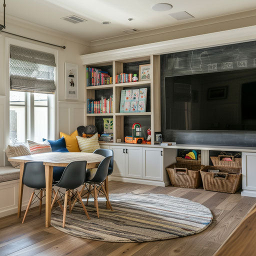 Family-friendly home office with child's study nook