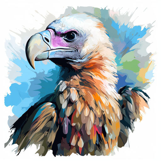 Vulture clipart in the style of Impressionistic Art, on a white background