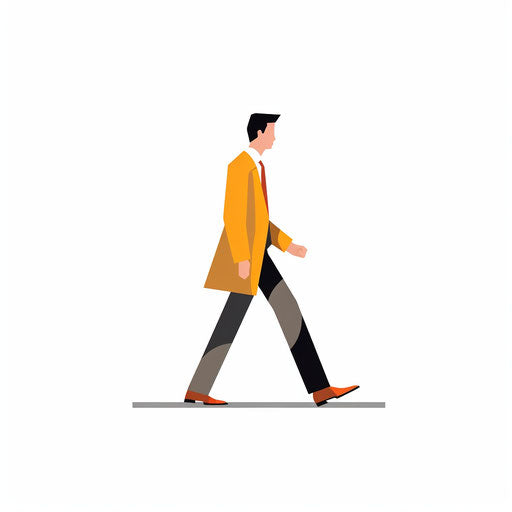 Walking illustration in minimalist style on white background