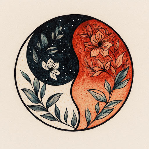 Cute couple tattoo sketch in beautiful flat clipart style