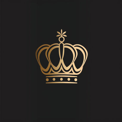 Crown logo in gold and black on minimalist background