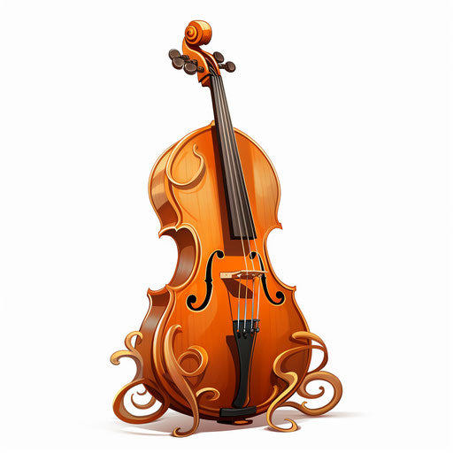 Cello illustration in the style of Chiaroscuro Art, on white background