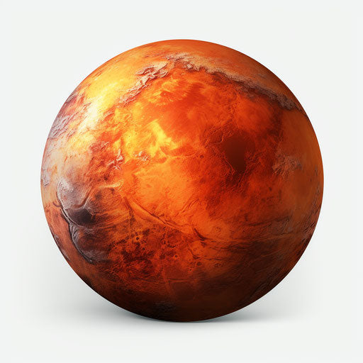 Martian surface planet PNG, layered imagery style with subtle irony, matte photo, orange and brown, light red and brown