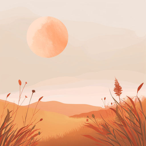 August clipart in photo realistic style with a flat random background, minimalist design and subtle shading