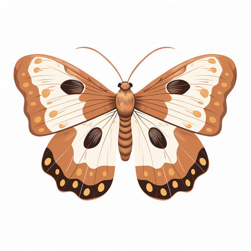 Minimalist style moth illustration, on a white background