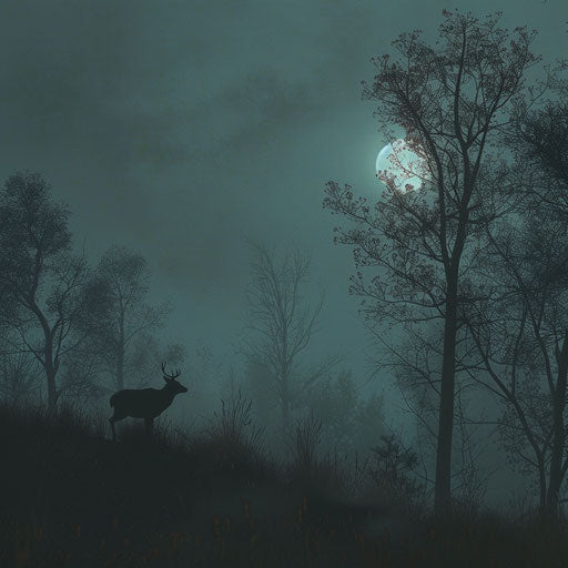 Silent nocturnal hunt of stealthy animals on dark night