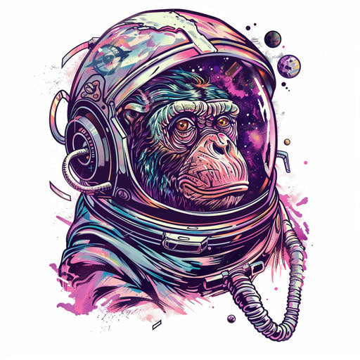 Imaginative tattoo design of a space monkey