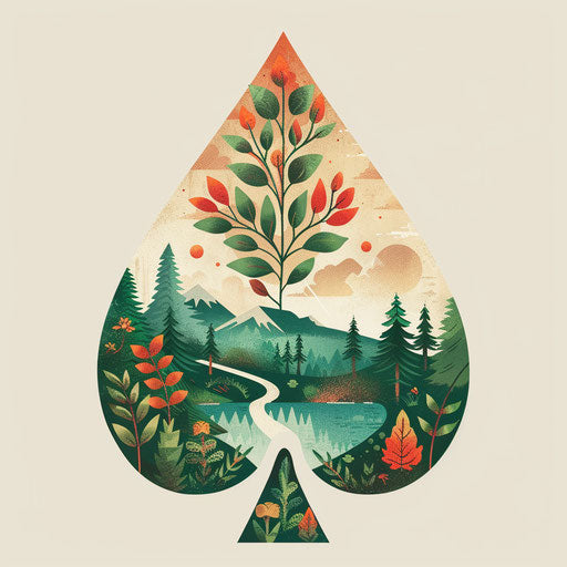 Nature-inspired spade tattoo