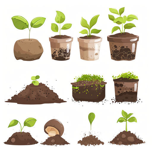 Realistic soil illustration on white background, modern aesthetic