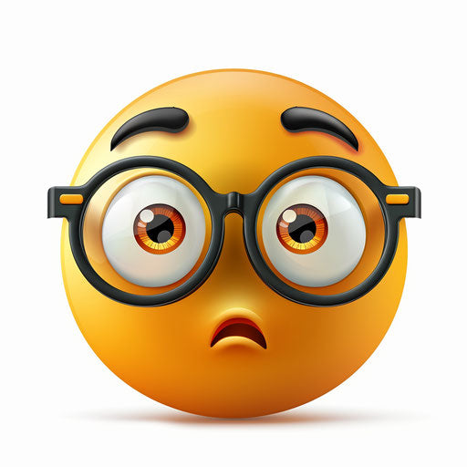 Contemplative face with glasses