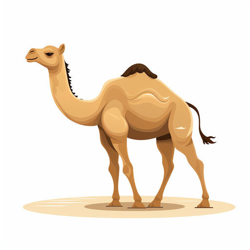 Minimalist camel clipart on white background
