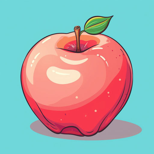 Apple illustration in Pastel Colors Art style