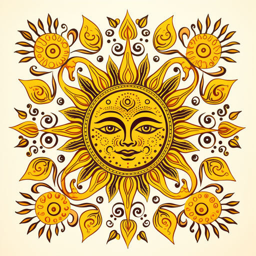 Sun drawing tattoo coloring page