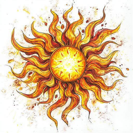 Vivid yellow Solar Plexus Chakra tattoo design