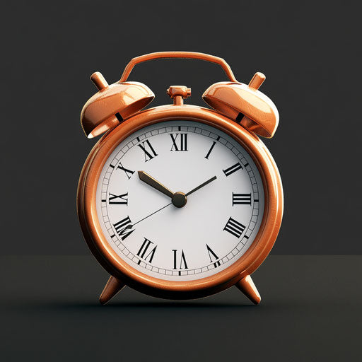 Realistic alarm clock icon clipart, high resolution