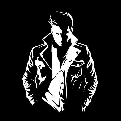 Bold clothing logo with high-contrast black and white design