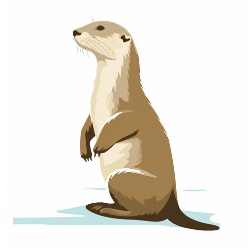 Otter illustration in Minimalist style, on white backdrop