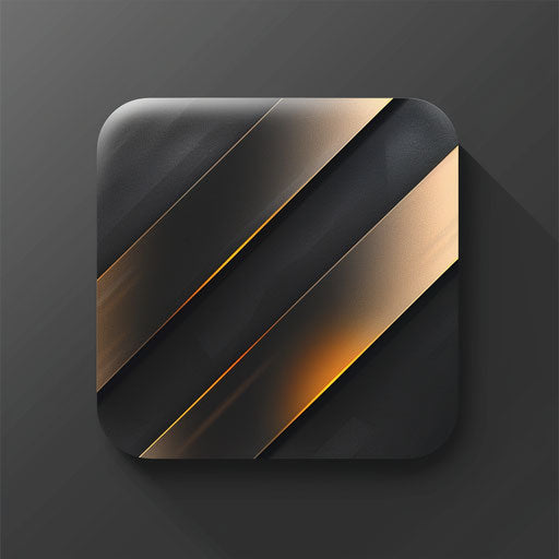 Modern app logo with sleek lines and a metallic background