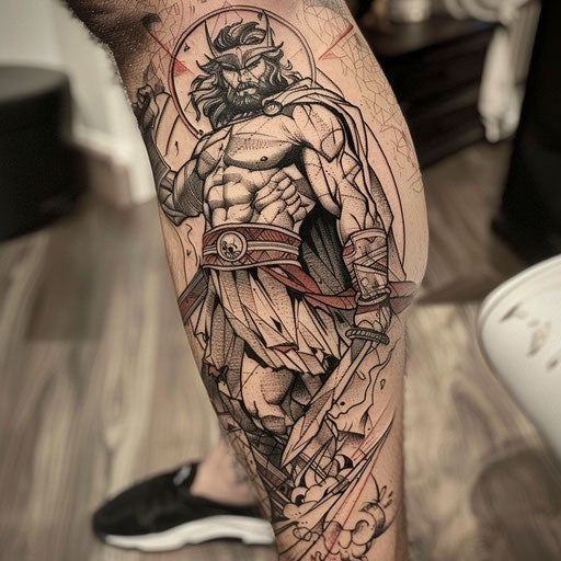 God tattoo in comic book style, Ramos inspiration